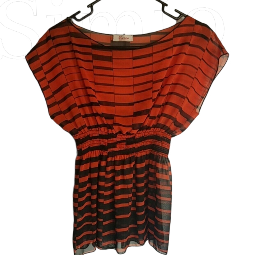Vivace Sheer Stripes Top S NWOT - Picture 2 of 7